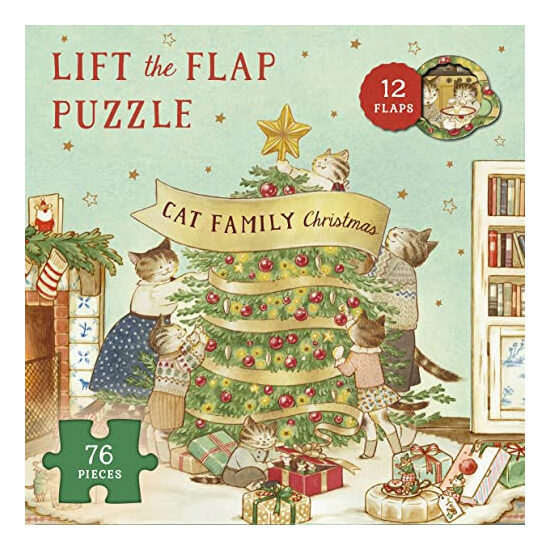 Lift The Flap Puzzle Cat Family Christmas