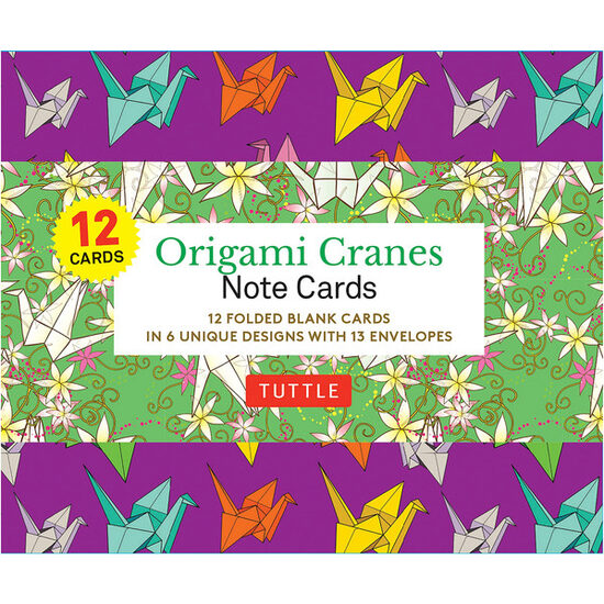 ORIGAMI CRANES NOTE CARDS 12 CARDS.