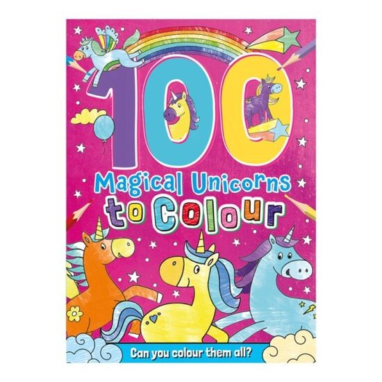 100 Magical Unicorns to Colour