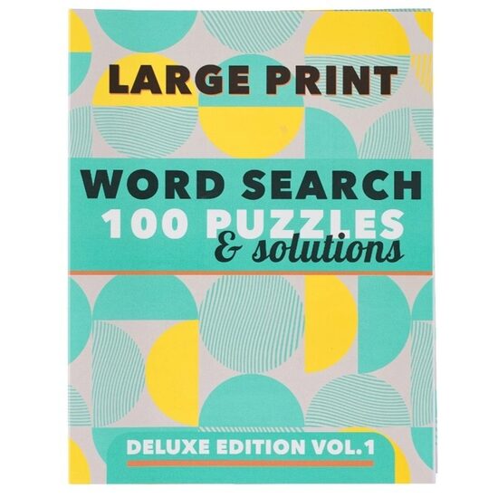 Large Print Puzzle Book - Word search 100 Puzzles & Solutions