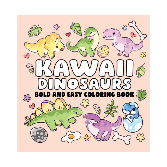 Kawaii Dinosaurs Bold and Easy Coloring Book