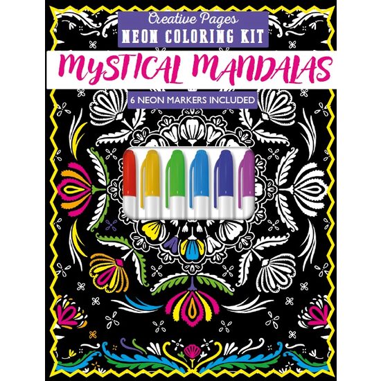 Creative Pages Neon Coloring Kit Mystical Mandalas