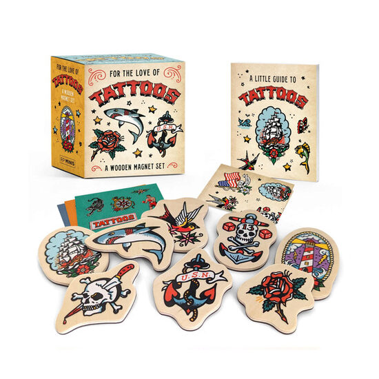 For the Love of Tattoos: a Wooden Magnet Set