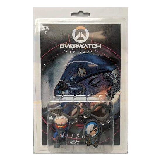Overwatch Ana and Soldier 76 Comic Book and Backpack Hanger Two-Pack