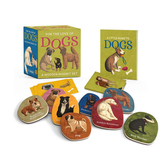For the Love of Dogs: a Wooden Magnet Set