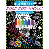 Creative Pages Neon Coloring Kit Bold Botanicals