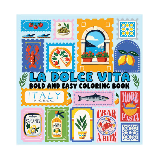 La Dolce Vita Bold and Easy Coloring Book (Paperback) — Italian-Inspired Scenes and Simple Large-Print Designs for Relaxing, Stress-Free Coloring