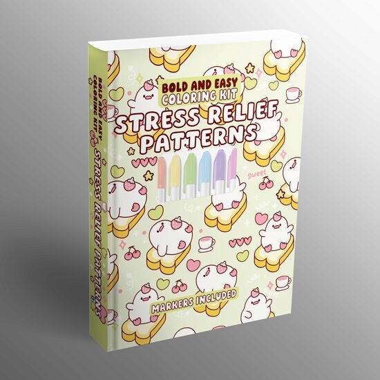 Stress Relief Patterns Bold and Easy Coloring Kit