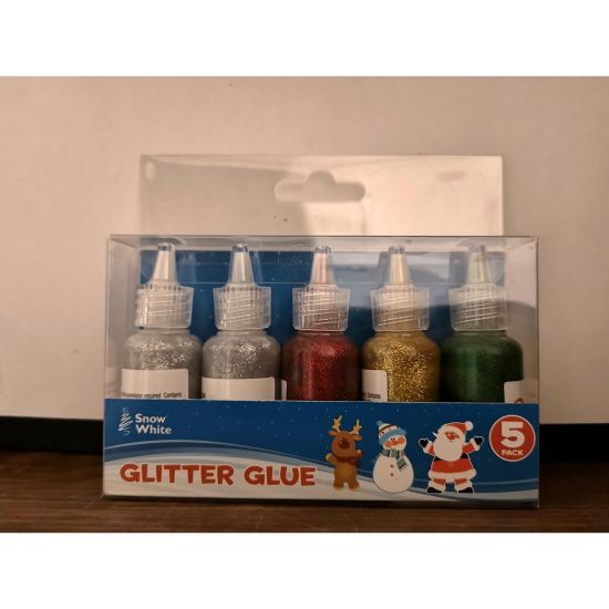 Set Of 5 Metallic Glitter Glue