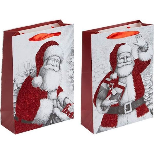 Luxury christmas glitter santa small gift bag