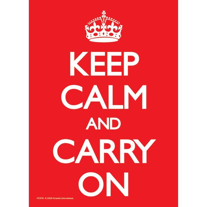 Keep calm and carry on (red) postcard, pyramid